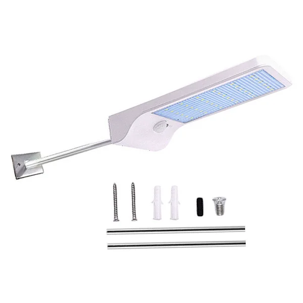 450Lm Solcells Gatulampa 36 LED med Lampa Rod Sport Lampa Rörelsesensor Trädgård Vägglampa Vit