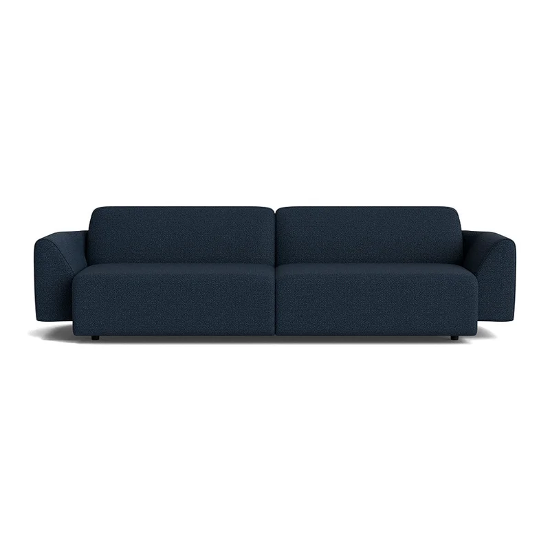 Saturday 3 personers sofa - Raisa Mørkeblå - 300x105x80cm - Komfortabel & stilfuld, Massivt træ og polyester