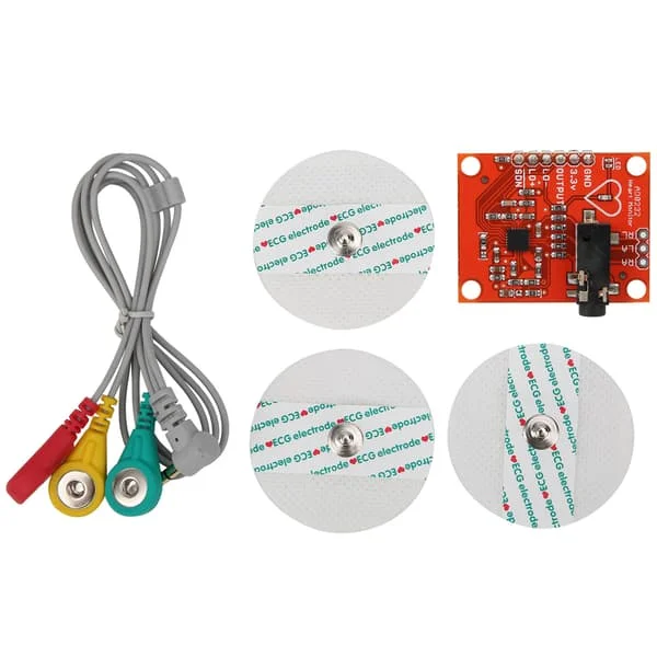 AD8232 Modul EKG Sensor Kit Pulsmåler Måling med Elektrodeledning DC3.3V