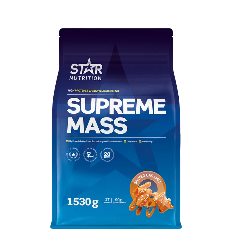 Star Nutrition Supreme Mass Gainer 1,53 kg, Salted Caramel - Bodyman.dk