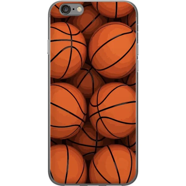 Kompatibelt Mobilskal till Apple iPhone 6 Mönster med basketbollar i orange och svart, sportigt och energifyllt motiv