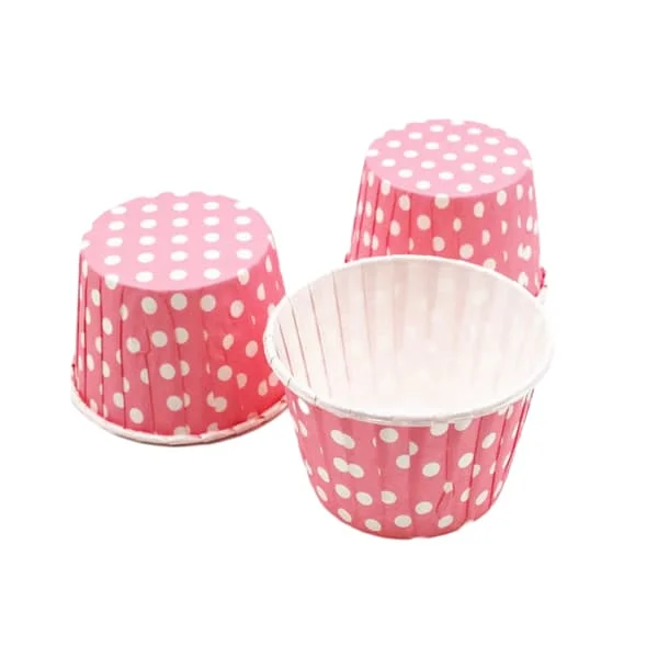 50 st Glassbägare Dessertskålar för Fryst Yoghurt Cupcake Tårta Dot/Pink