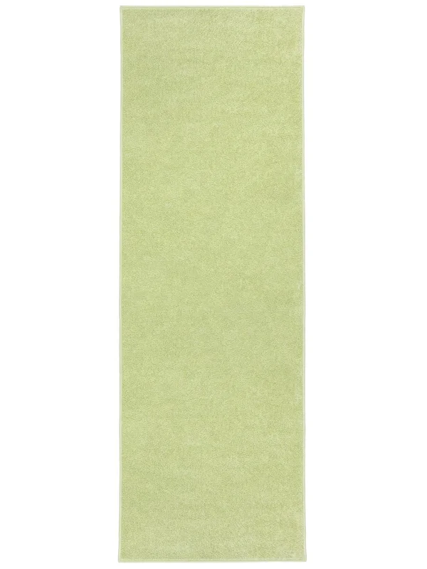 Anna Lavable 80X200 Pequeño Verde Lisa Pasillo Alfombra