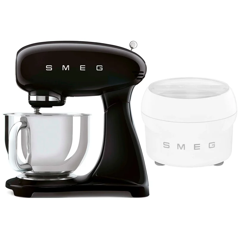 Smeg Yleiskone, jossa jäätelökone, musta