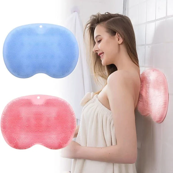 2-pack Back Scrubber and Foot Scrubber, Wall Mounted Silicone Back Scrubber, Bath Massage Pad Brush with Suction Cups