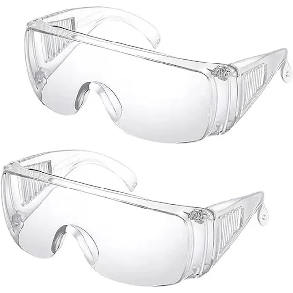 2 Pieces Protective Goggles with Scratch-Resistant Lenses UV Protection Goggles for Adults Over Glasses