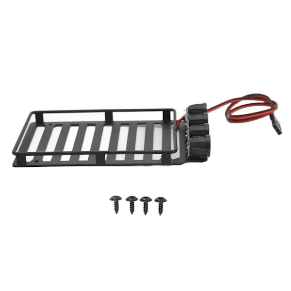 RC takräcke Bagagehållare med LED-ljus RC bil takräcke del för Axial SCX24 1/24 RC Crawler Rund Lampa