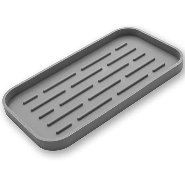 Silikon Benkeplate Organizer Brett for Flere Bruksområder, Miljøvennlig Svampholder for Kjøkken Bad Benk eller Vask, Oppvaskmiddelpumpe, Skrubber,