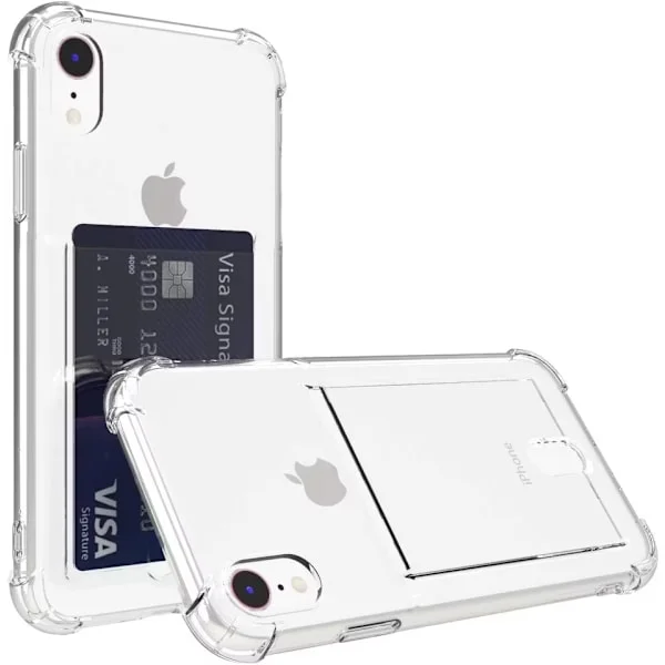 iPhone XR Transparent iPhone Skal med Korthållare Plånboksfodral