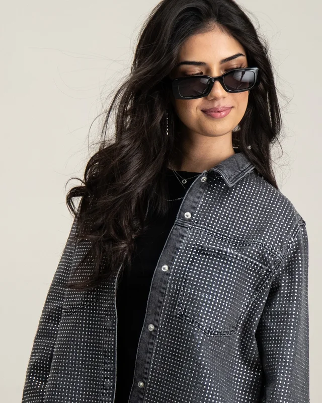 Kids ONLY HUDSON LS DECO DNM JACKET Grå Jakker Pige - Kids Brand Store