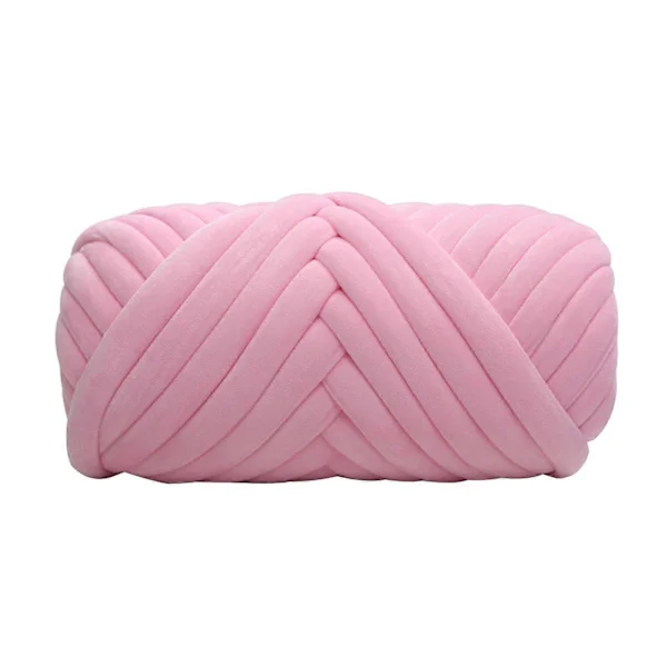 0,5 kg tjockt supertjockt garn för handstickning virkning mjuk stor bomull DIY armstickning roving spinning garn rosa Pink
