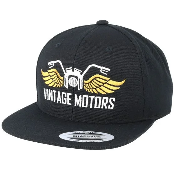 Born To Ride - Svart snapback Keps - Vintage Motors Black Snapback @ Hatstore
