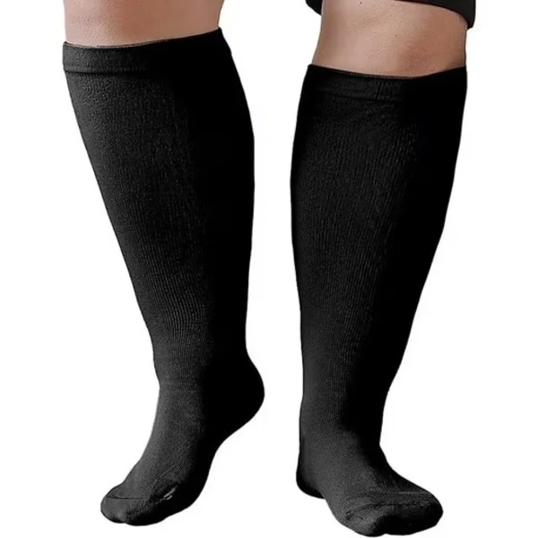 Kompressionsstrømper Støttestrømper XXL-4XL, Kompressionsstrømper til Løb & Sport, Bred Læg, til Løb, Maraton, Vandring & Cykling