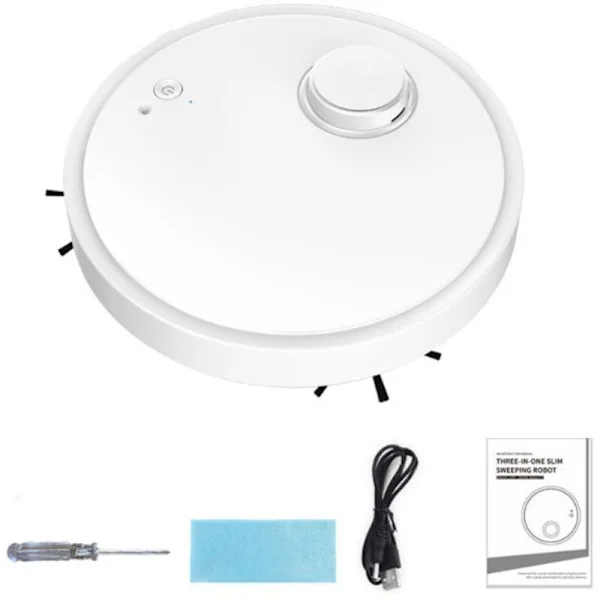 3-i-1 robotdammsugare med moppfunktion – Sugkraft 1,1-1,2 kPa – 70 minuters drifttid – 177 ml dammbehållare – 4 mm tjock