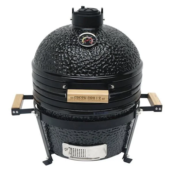 Grilli Kamado 40,6 cm Keraaminen & Teline Munan Muotoinen Puuhiili BBQ Kannettava