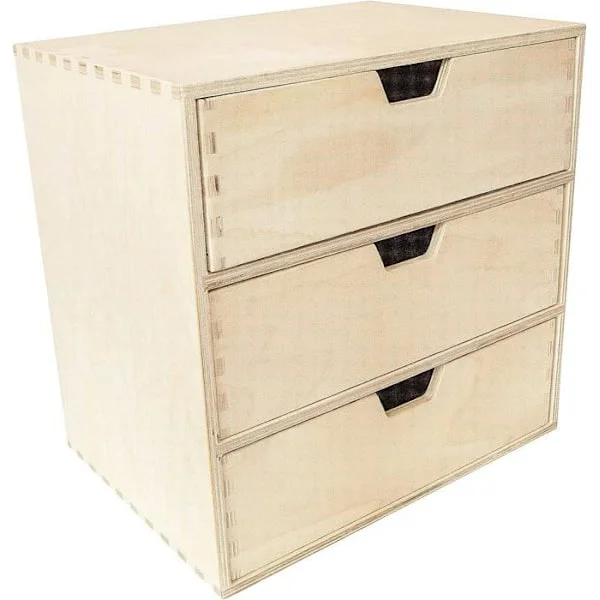 Mini trækommode - Creative Deco - 3 skuffer - Perfekt beige kommode til at dekorere og male