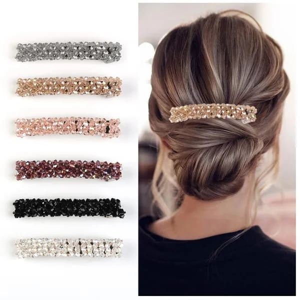 6-pack Rhinestone Hair Clips Decorative Hair Barrettes Side Clips Hairpins Hair Accessories for Women Girls
