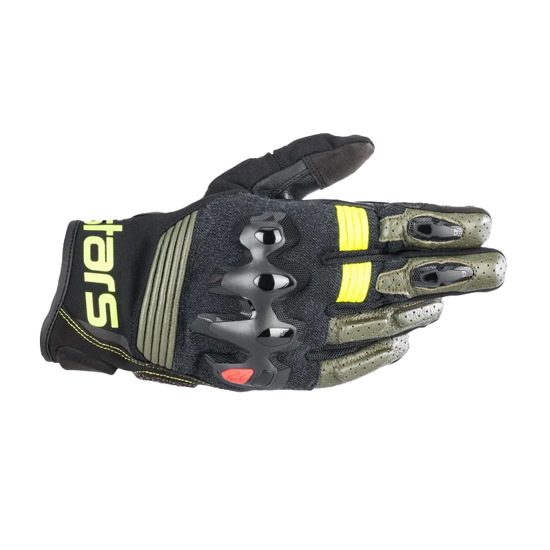 Alpinestars Halo Leather Motorcycle Gloves Black/Yellow M
