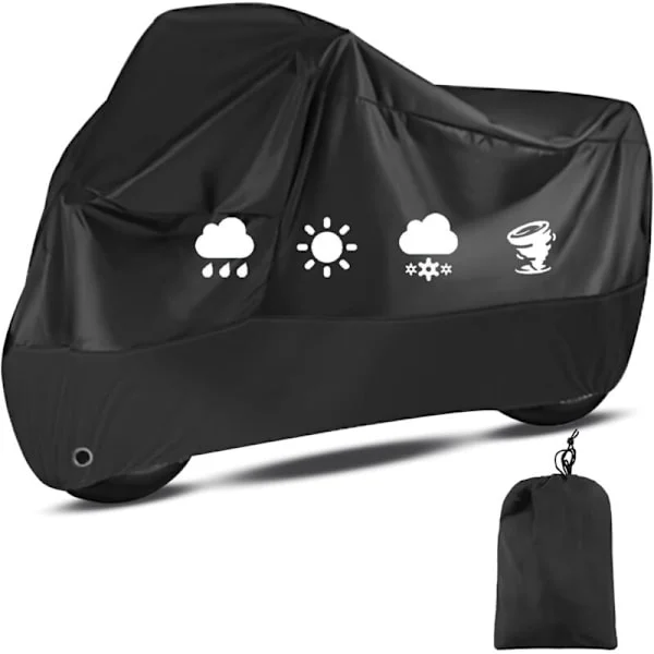 Motorcycle Cover 210D Waterproof UV-Resistant Heavy Duty Outdoor for Motorcycle Scooter Moped 245x105x125cm