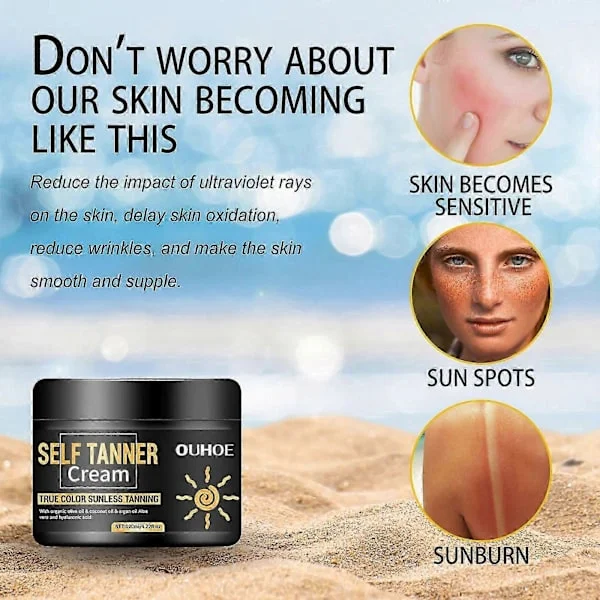 Naturlig dyp solkrem med aloe vera, arganolje fuktighetsgivende, UV-beskyttelse, anti-