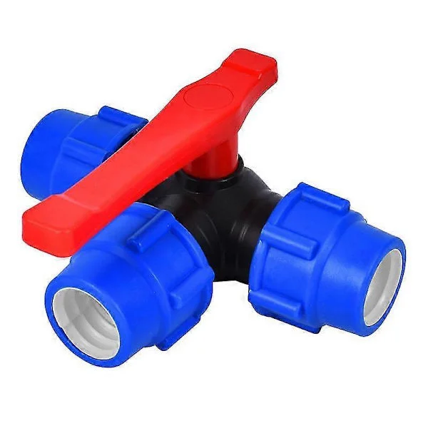 Avstängningskulventil 25mm Snabbkoppling Trevägs Kulventil Pvc Pe Slang Snabbväxel T-Koppling (storlek : 25mm)