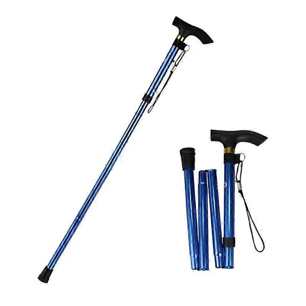 Foldbar Stok, Sammenklappelig Stok, Gåstok, Skridsikker Komfortabel js