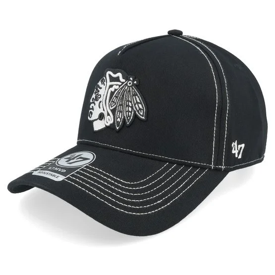 47 Brand - NHL Svart adjustable Caps - Chicago Blackhawks Contrast Stitch 47 Mvp Dt Black A-frame Adjustable @ Hatstore