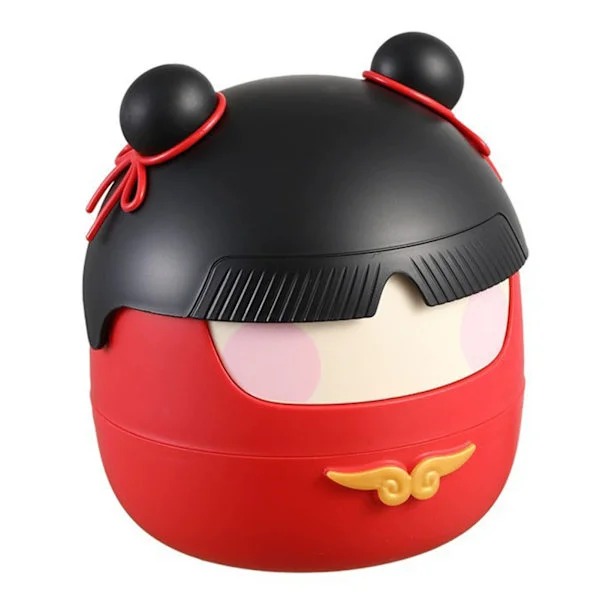 Mini Dustbin with Flip Lid Small Desktop Dustbin Countertop Waste Bins Small Waste Basket for Bathroom Bedroom Office Red