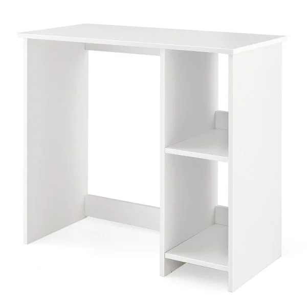 Litet skrivbord med 2 fack datorbord kontorsbord PC-bord 80 x 40 x 74 cm vit