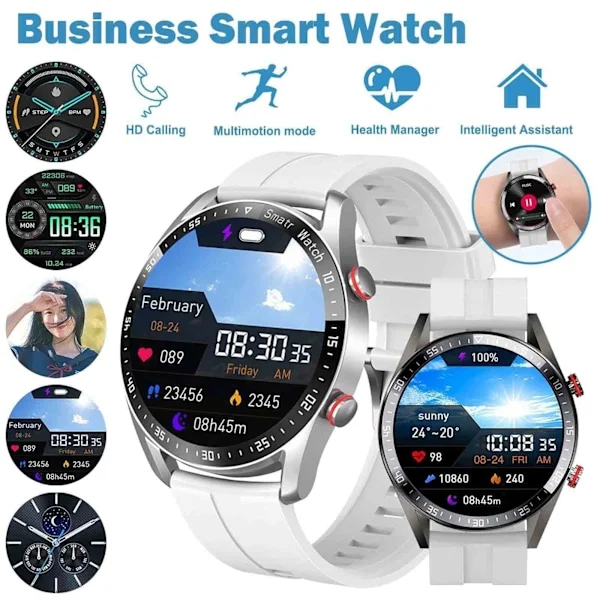 Smartklocka Herr Dam Vattentät Smartwatch Bluetooth Samtal för iPhone Samsung