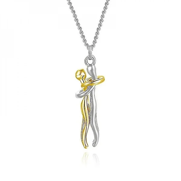 Parhalsband för par i S925 Sterling Silver, Kramhalsband, Kärlekssmycken för honom och henne, Kärlekspresent till Alla hjärtans dag