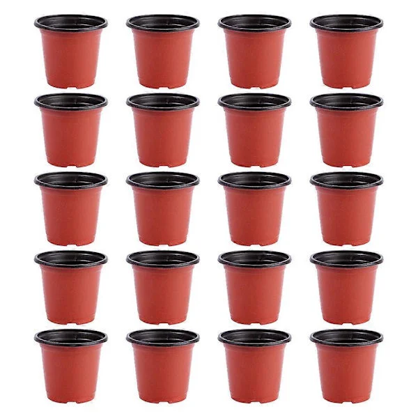 20 stk. Enkel Plantepotte i Plast Hageblomst Plantekasse Plantepotter i Plast for Planteskole