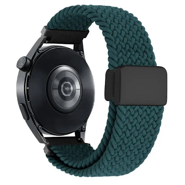 Kompatibel Garmin Forerunner 570 265 255 Nylonrem Garmin Venu 3 2 Vivoactive 6 5 Band 20 22mm Magnetiskt Spänne Klockrem Mörkgrön 22mm