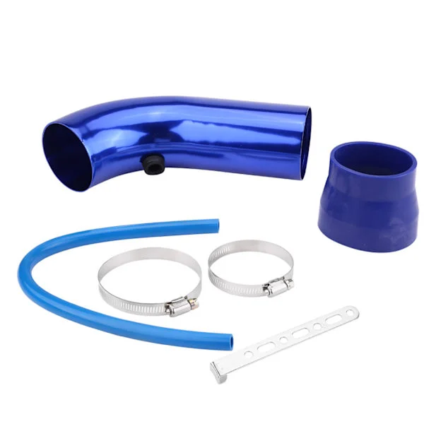 76mm 3 tum Universal Bil Luftintagsrör Slang Kit Filtersystem Blå