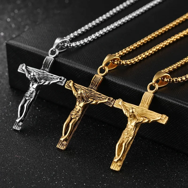 AliExpress - Collier croix premium pour femmes plaqué or 18 carats, chaîne tendance avec pendentif croix en or pour filles, collier crucifix pour 