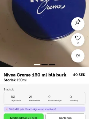 Nivea Creme 150 ml blå burk