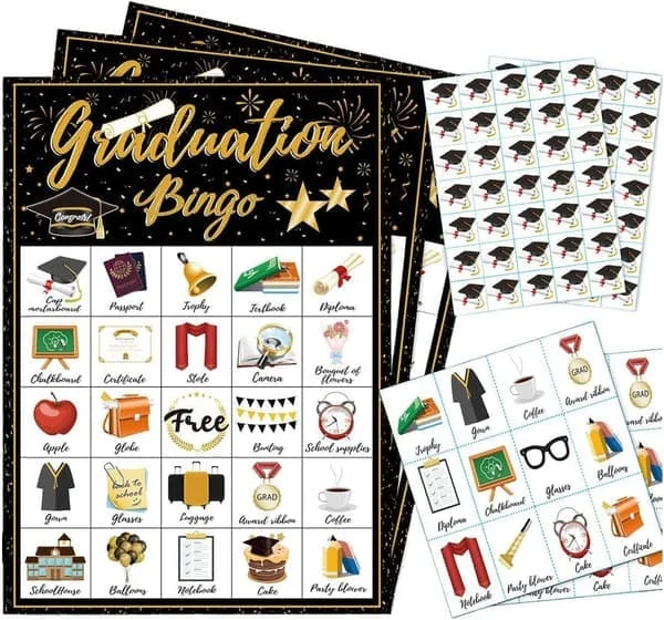 Examensfest Bingokort 24 spelare Examensspel Presenter Klass 2026 Aktiviteter Universitet Högskola Tillbehör Vänner Klassrum (Ho)