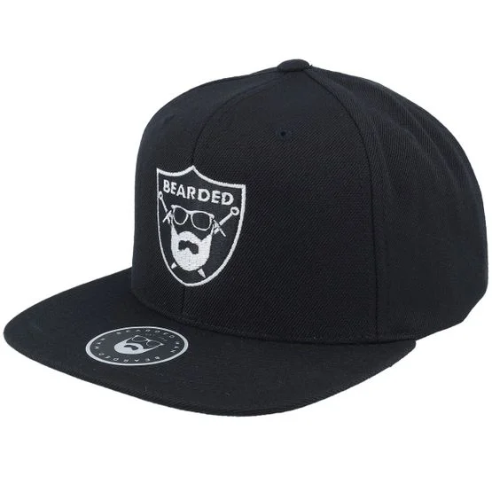 Bearded Man Herren Snapback Cap - Bearded Sword Badge Black Snapback, Schwarz, One Size (55-60 cm), Baumwolle