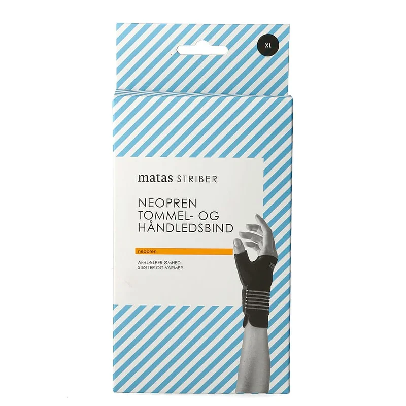 Spar 20% • Køb 2, Matas Striber Neopren Håndled/Tommelbind Sort XL, Sport & Velvære, Støttebind, Håndledsstøtte