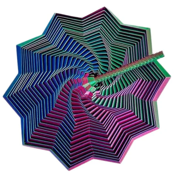 3D-printet udvidelig sensorisk Fidget-stjerne, fraktal sekskantet Fidget-legetøj med håndtag, honeycomb-hvirvelspiraldesign, stressaflastende legetøj 