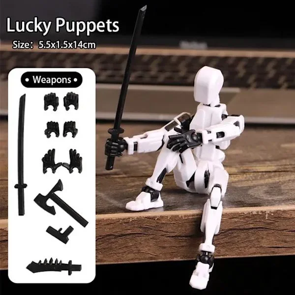 【BQ】Titan 13 Action Figure T13 Model Figures 3D Printed Multi-jointed Movable Lucky 13 Action Figure Nova 13 Action Figure Dummy WHITE