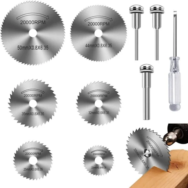 Kapskivor för Dremel, HSS, mini cirkelsågblad för att skära trä, plast och metall