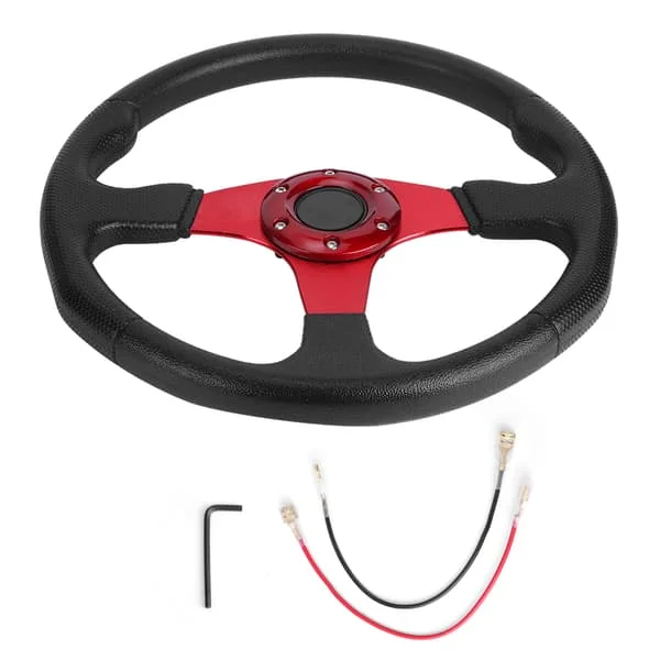 350mm/14 tum Racing Bil Sportratt Djup Skål 6 Bultar Universal Modifierad Tillbehör Röd