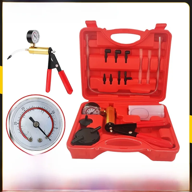 AliExpress - Podofo Handmatige Rembleeker Vacuümpomp Kit Auto Vloeistoftester Met Meter Adapter 2 In 1 Handheld Pistool Testtools Voor Auto