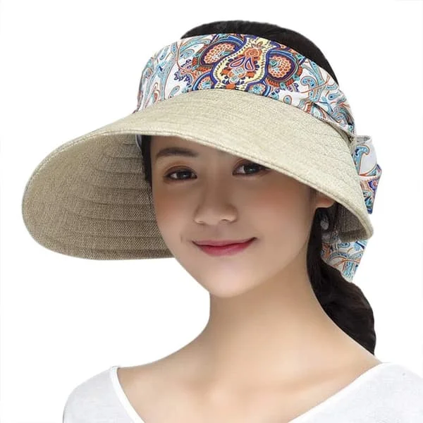 Sport Visir Dame Sol Visir Hue Sport Tom Solhat Visir Hovedbånd Solhatte Anti-UV Justerbar Løbehat Udendørs Fritid Beige