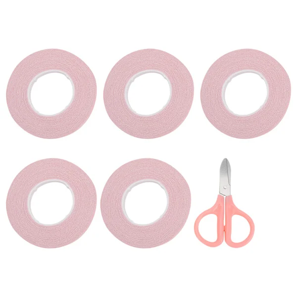 5 stk. Fingerteip Bomull Vegetabilsk Lim Håndbeskyttelse Selvklebende Plaster Saks Spilleutstyr Rosa