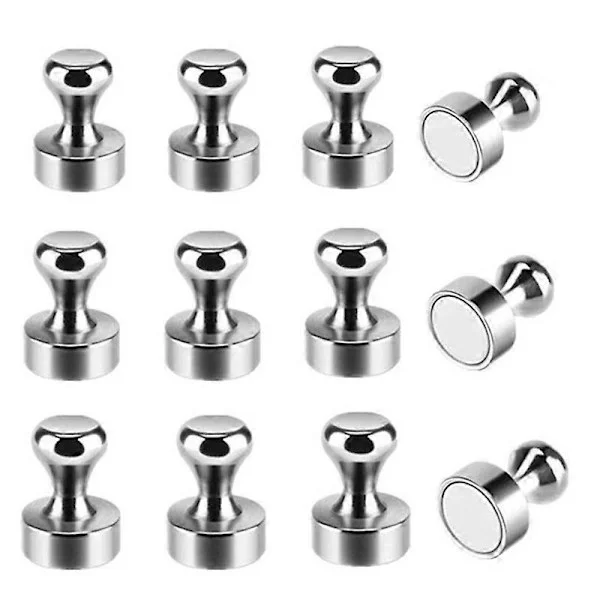 12 stk. Supersterk Neodym Magnet 11*13mm, Stor Metallkjegle Magnet, for Kjøkken, Kjøleskap, Whiteboard, Oppslagstavle, Kontor, Skole (LGL)