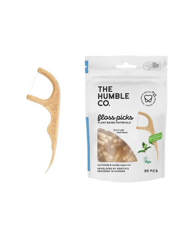 The Humble Co. - Tandtrådsbyglar Av Bambu - Single Thread Mint (50 Pack)