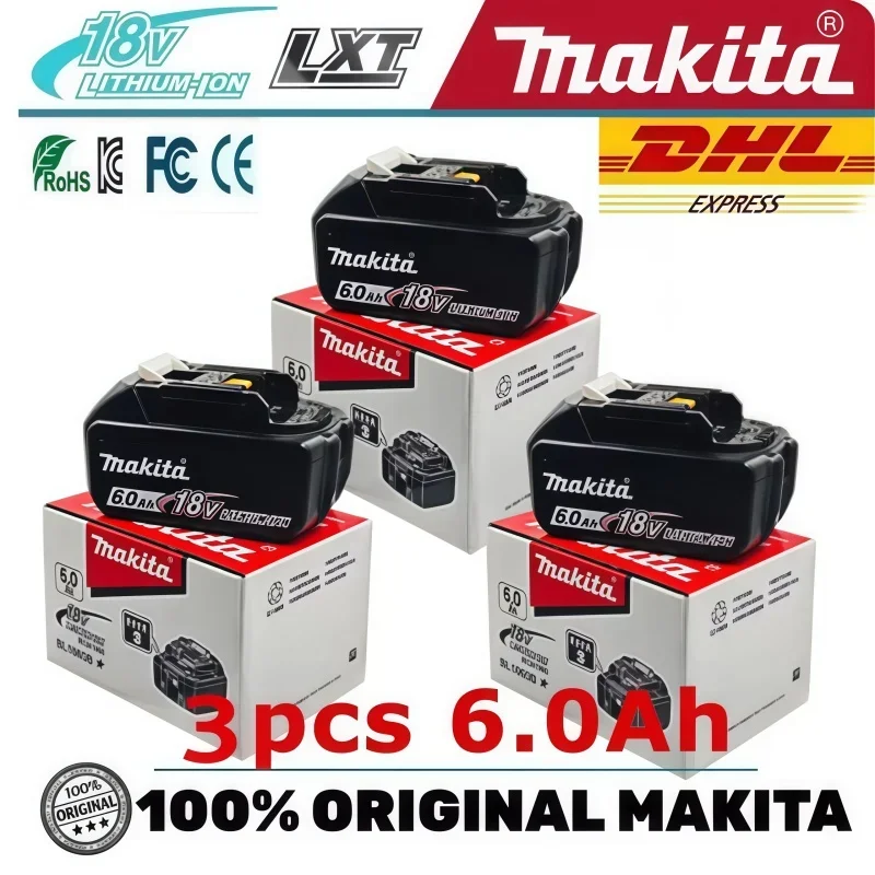 AliExpress - Batterie au lithium de remplacement 100% authentique Makita 6Ah pour batterie Makita 18V BL1860B BL1840 BL1830B BL1850B BL1850 BL1860 