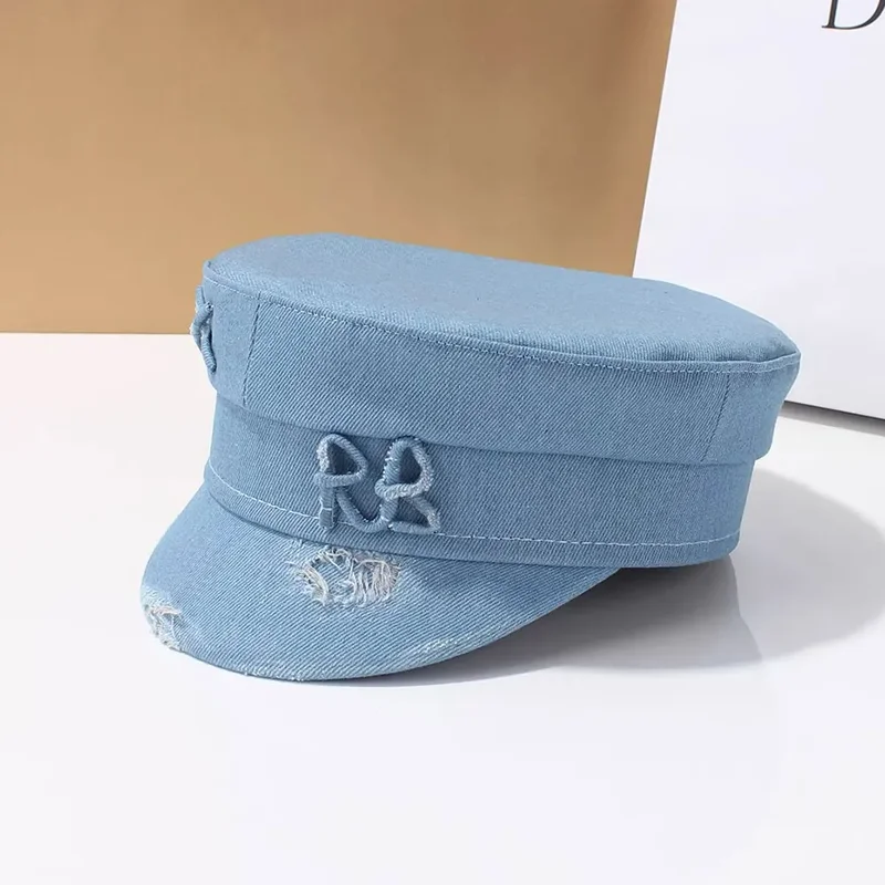 AliExpress - Designer-Cowboy-Newsboy-Caps für Damen, flache Militärhüte, verstellbare Damen-Baskenmützen, Gorras, lässige Visor-Hüte in Marineblau